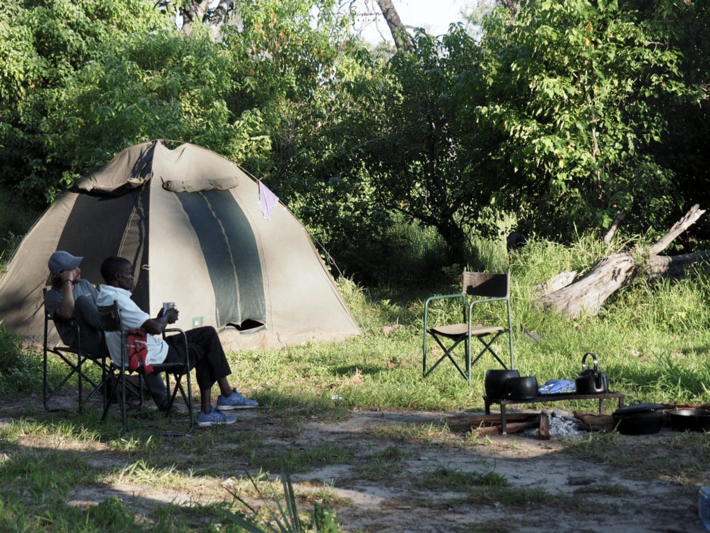 Campement de safari au delta d'Okavango au Botswana